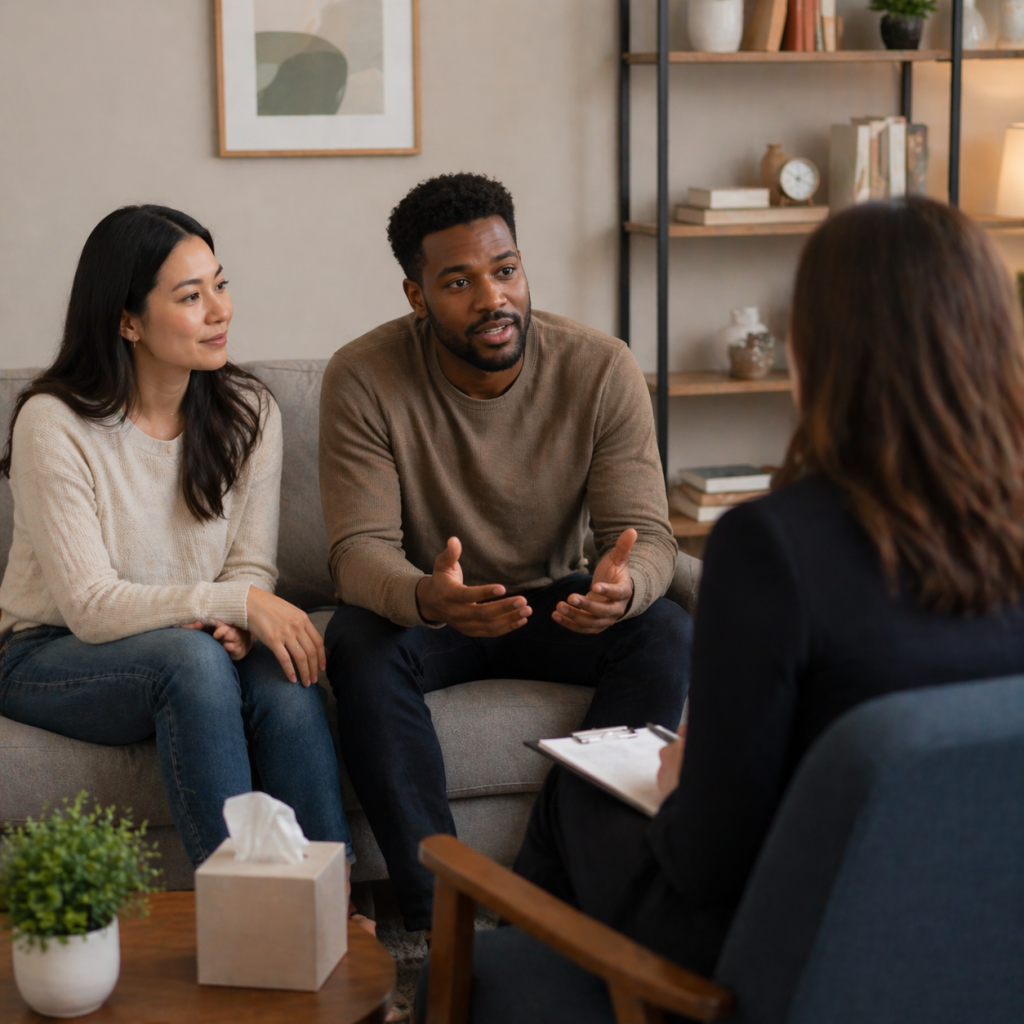 Couple in a therapy session together